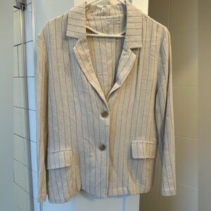 Striped lightweight linen blazer